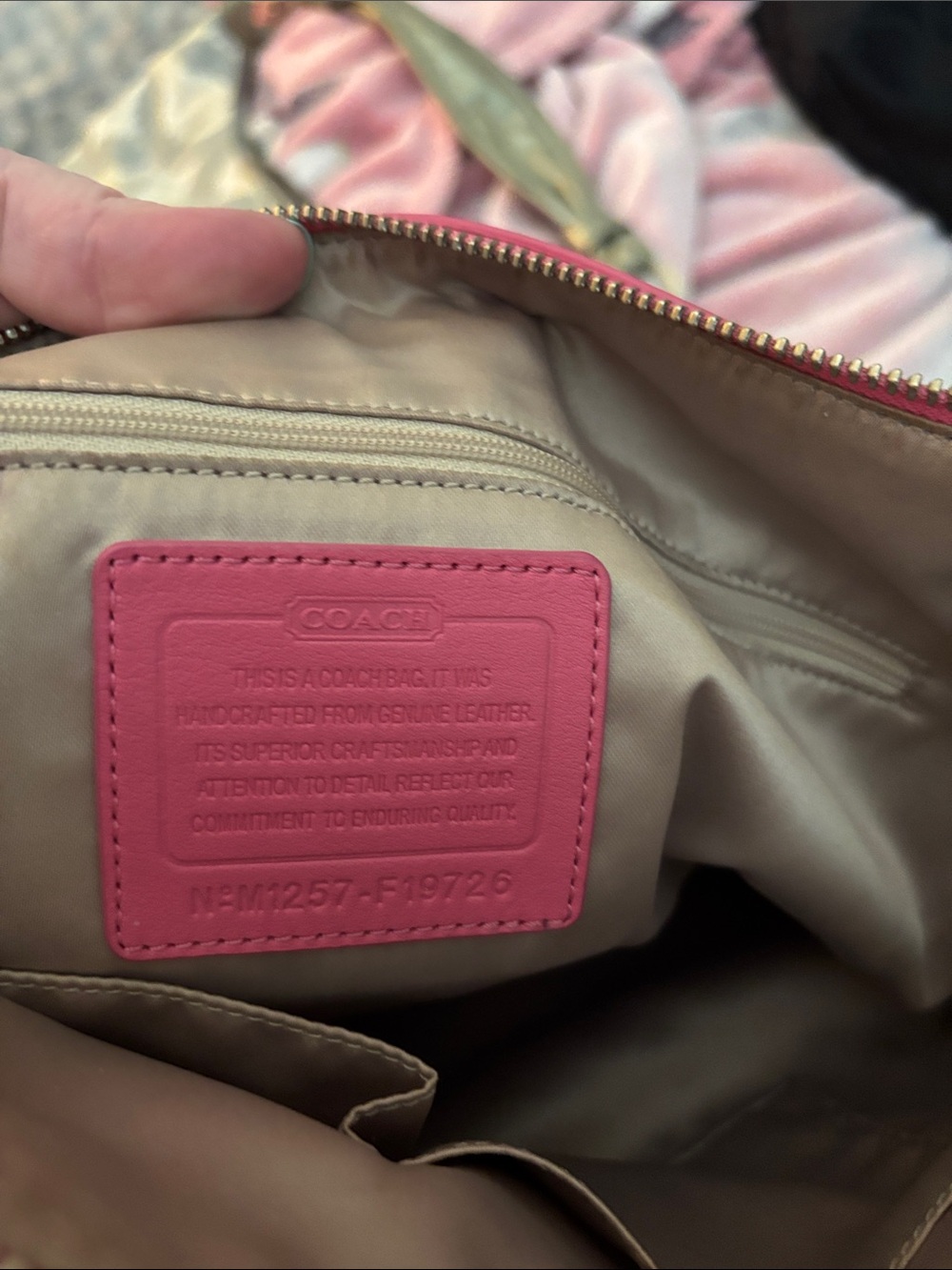 Coach Pink Leather Shoulder Hobo Bag with Tassel - Picture 4 of 7